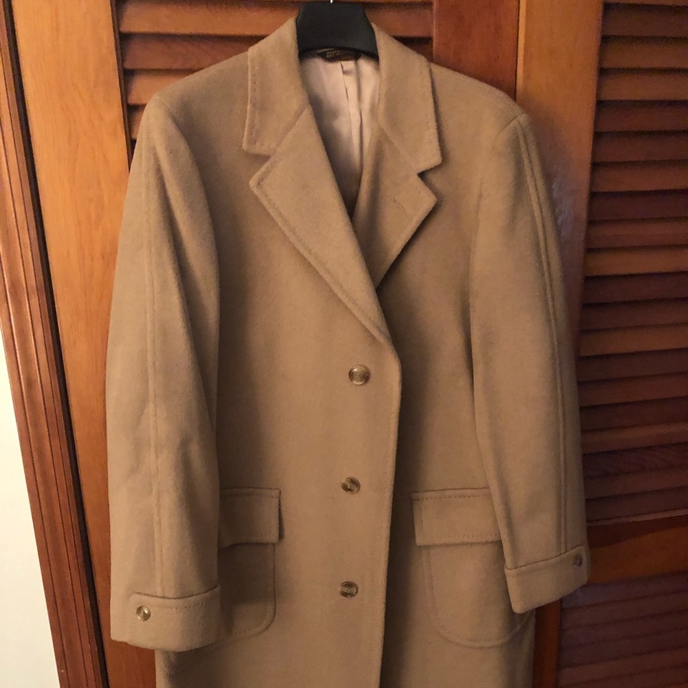 Men’s camel hair and wool over coat.